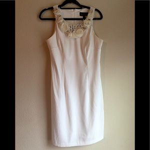 CONNECTED APPAREL OFF WHITE SLEEVELESS DRESS